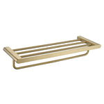 Elegant bathroom set with golden towel holders