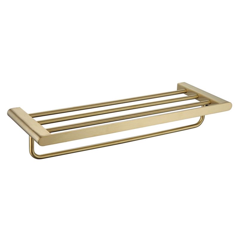 Elegant bathroom set with golden towel holders