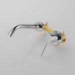 Stainless Steel Bathroom Wall-Mounted Faucet with Swivel Spout