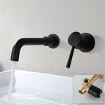 Stainless Steel Bathroom Wall-Mounted Faucet with Swivel Spout