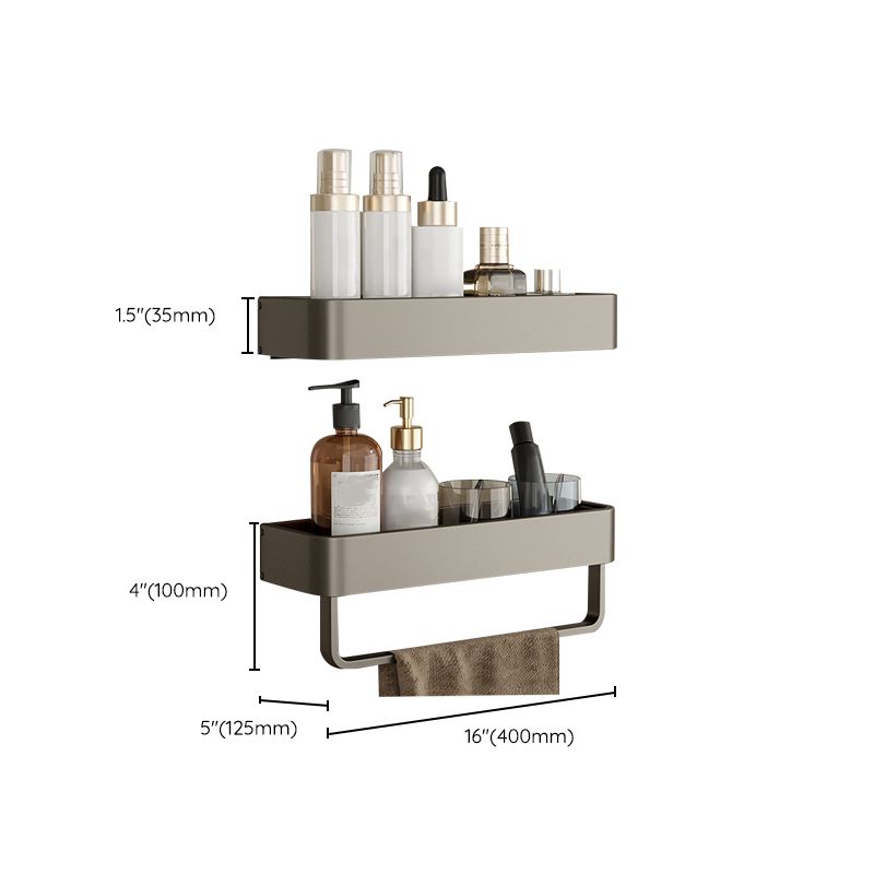 Stylish Aluminum Bathroom Shelf Set in Gray for Your Bathroom