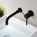 Stainless Steel Bathroom Wall-Mounted Faucet with Swivel Spout