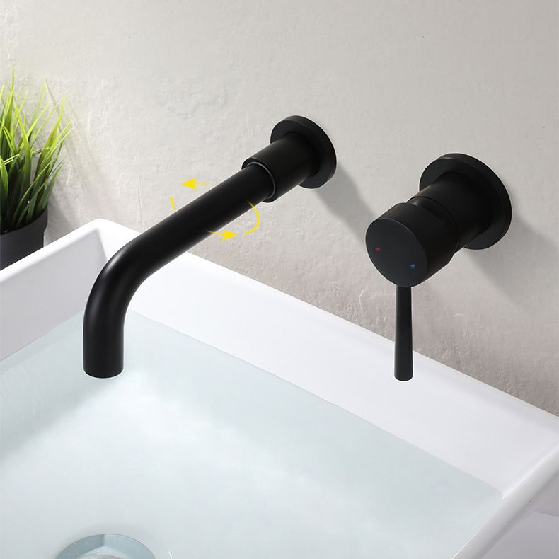 Stainless Steel Bathroom Wall-Mounted Faucet with Swivel Spout
