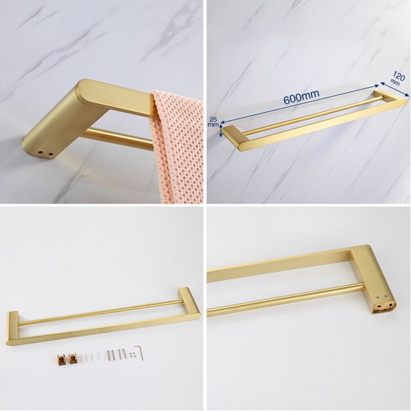 Elegant bathroom set with golden towel holders