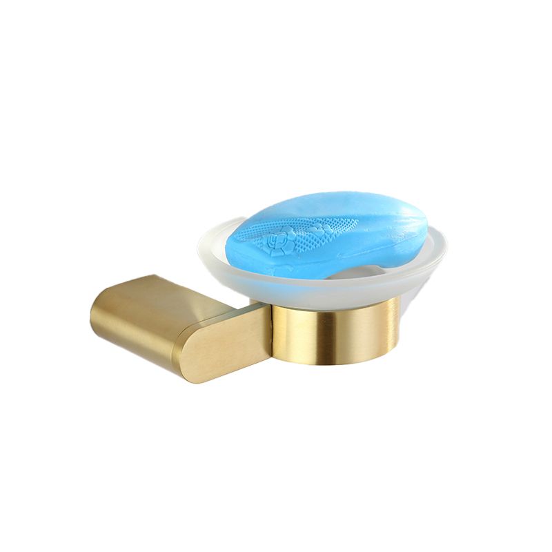 Elegant bathroom set with golden towel holders