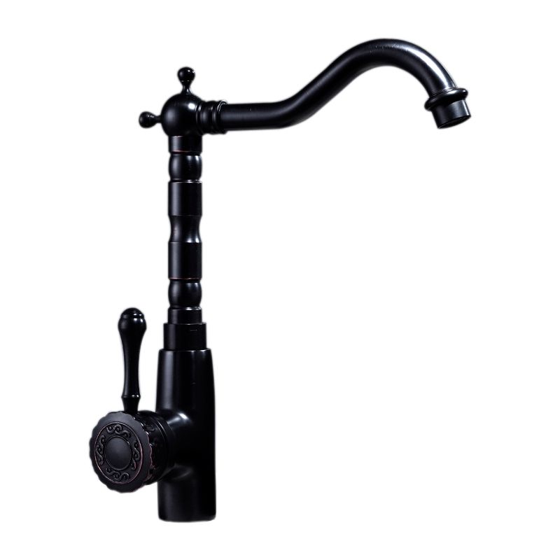 Elegant kitchen faucet with swivel spout and lever handle