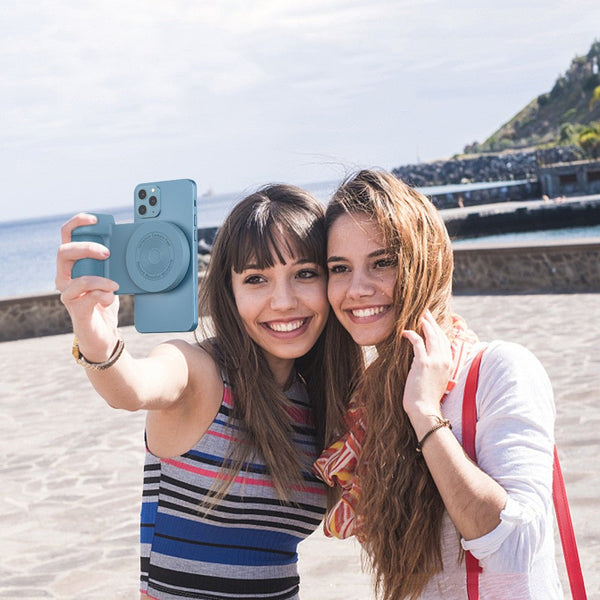 Magnetic Phone Holder with Wireless Charging – Anti-Vibration Grip for Stable Shots