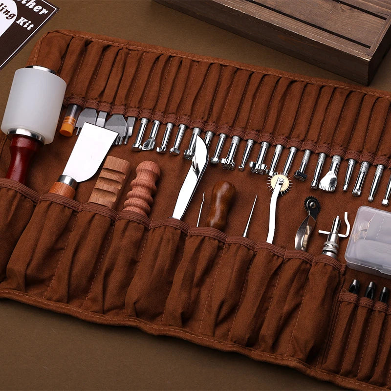 Versatile Leather Crafting Kit | 92 or 27 Pieces | Includes Durable Threads & Professional Tools