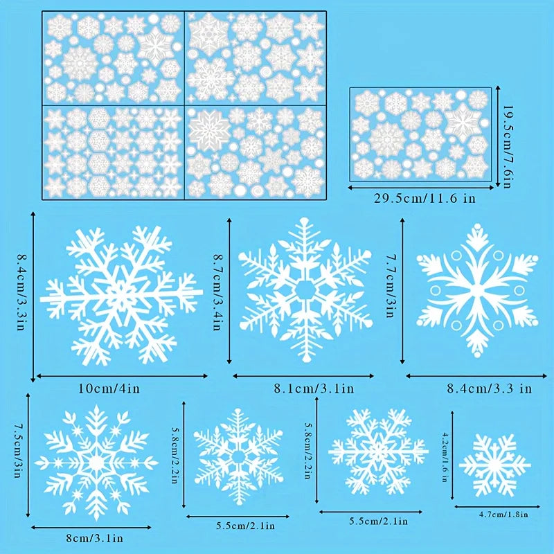 Winterzauber | 137-teiliges Fensterdekorationsset mit Schneeflocken