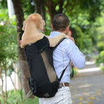 Hunderrucksack – Bequeme Tragetasche für mittelgroße Hunde mit Sicherheitsgurt und Stauraumtaschen