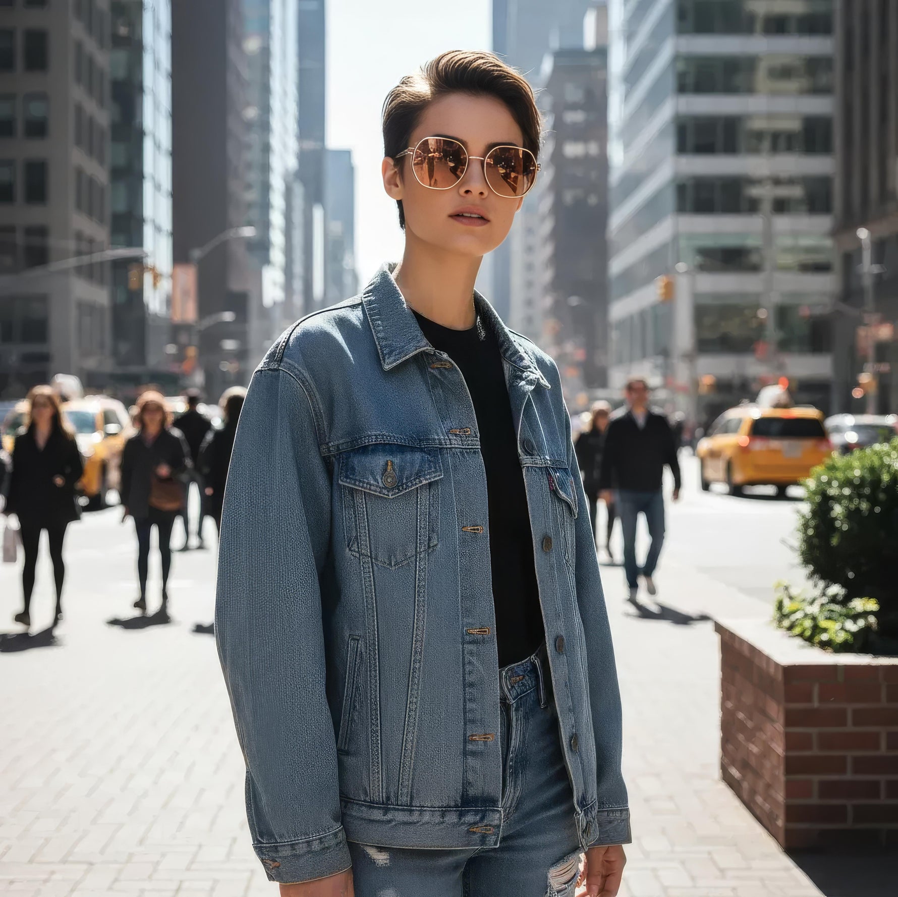Elegante Sonnenbrille mit robustem Metallrahmen und UV-Schutz
