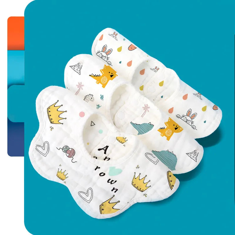 Muslin Baby Bibs - Gentle Burp Cloths with Cute Designs