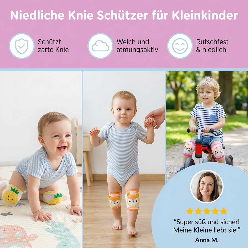 Comfortable knee pads for toddlers in a cute design