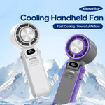 FrostWind Mini-Ventilator | Anpassbare Kühlung mit 100 Stufen | 3600 mAh Akku | Tragbar & Eis-Kühlung