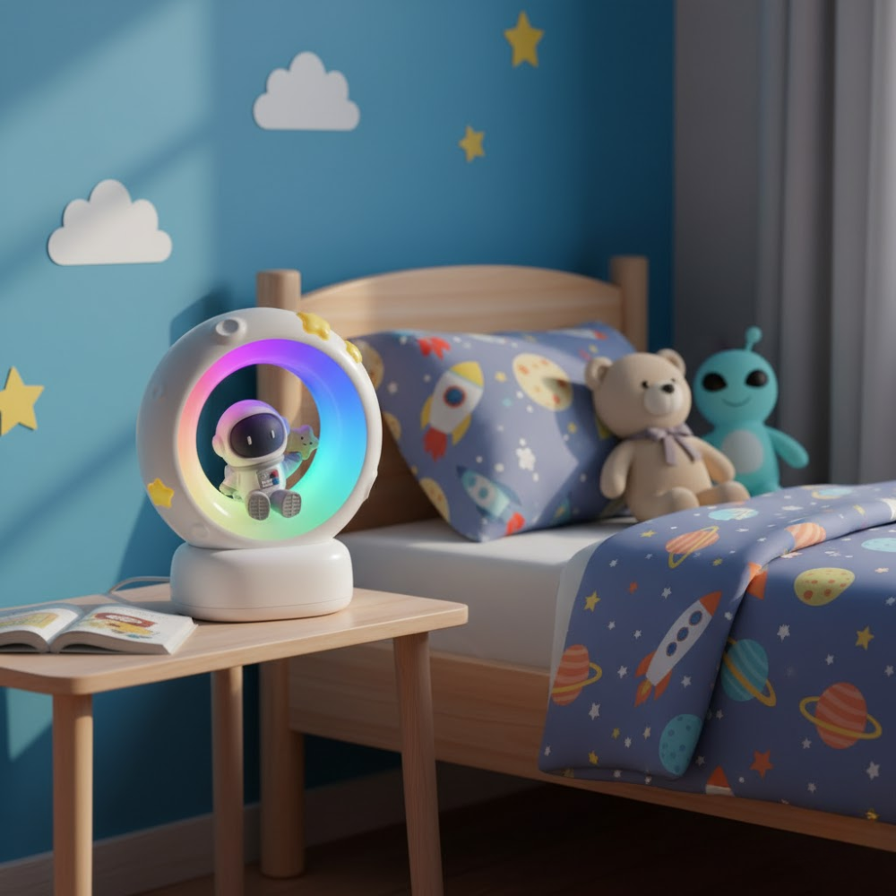 Weltall Nachtlicht für Kinder – USB-ladbare Silikonlampe mit sanftem Licht