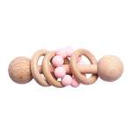 Wooden Rattle for Babies with Teethers – Teething Support Toy