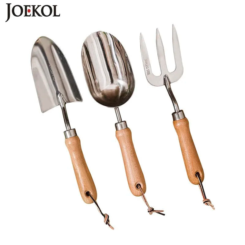 Premium 5-teiliges Gartenwerkzeug-Set | Edelstahl | Holzgriffe