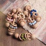 Wooden Rattle for Babies with Teethers – Teething Support Toy