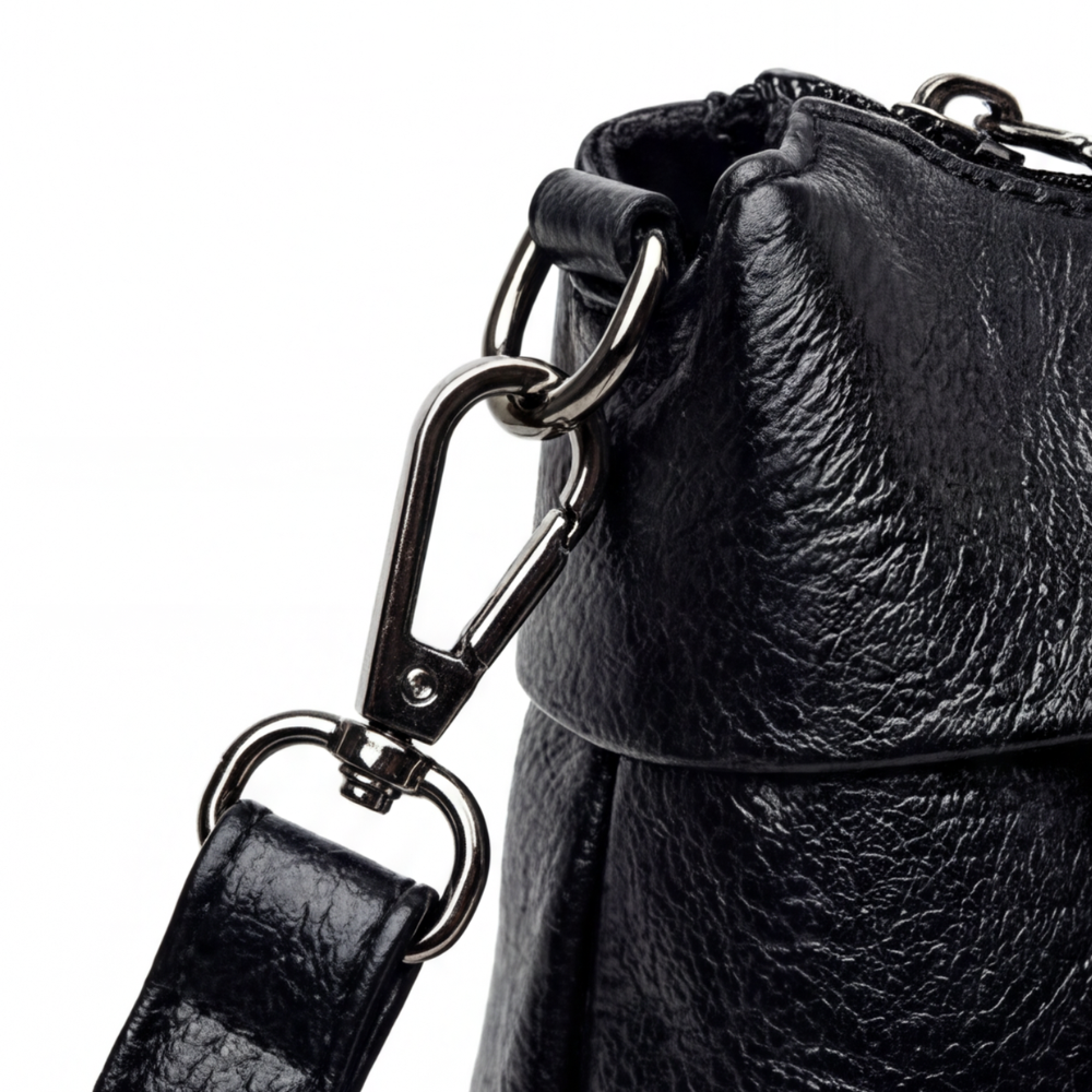 Comfortable faux leather shoulder bag – 3 compartments