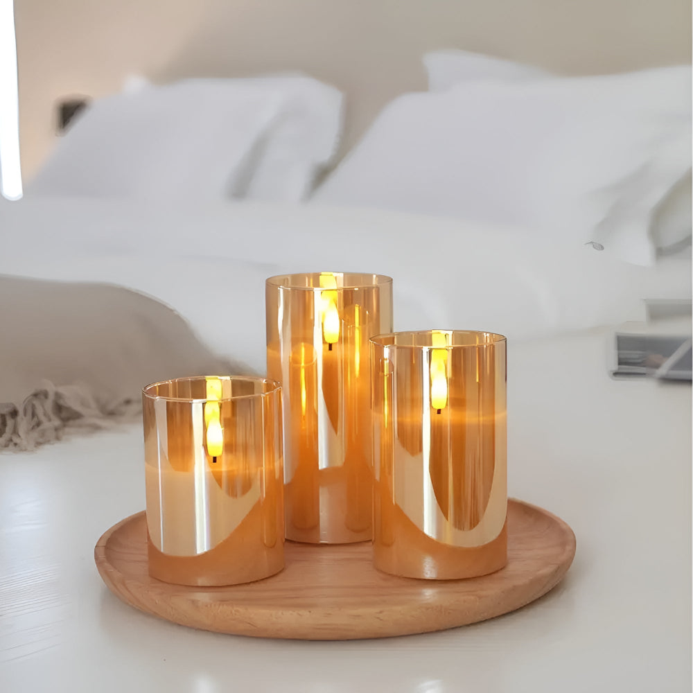 Flameless 3D LED Candles in a Set | LuminaGlow
