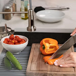 Space-saving stainless steel rolling shelf for the kitchen