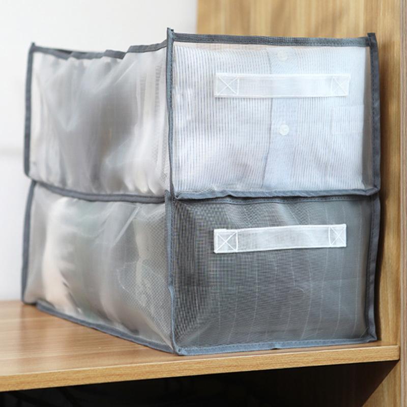 7-Fächer Kleiderschrank Organizer aus Netz für Kleidung