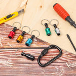 Practical carabiner for 1/4" hex screwdriver bits