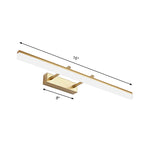 Rechteckige Wandlaterne in Gold – 16"/19,5" LED Badezimmerbeleuchtung