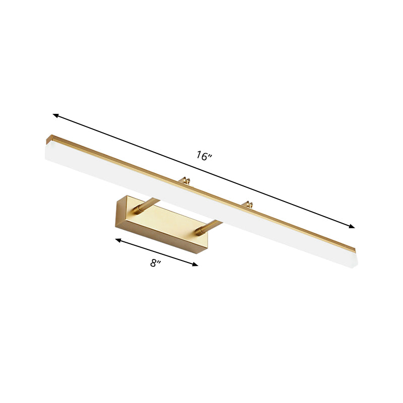 Rechteckige Wandlaterne in Gold – 16"/19,5" LED Badezimmerbeleuchtung