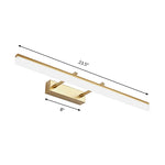 Rechteckige Wandlaterne in Gold – 16"/19,5" LED Badezimmerbeleuchtung