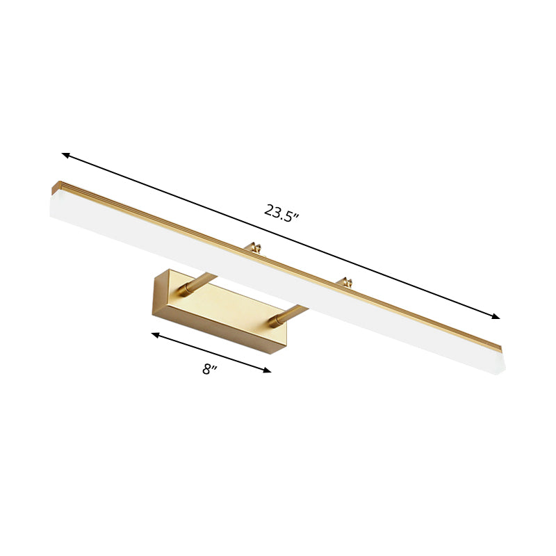 Rechteckige Wandlaterne in Gold – 16"/19,5" LED Badezimmerbeleuchtung