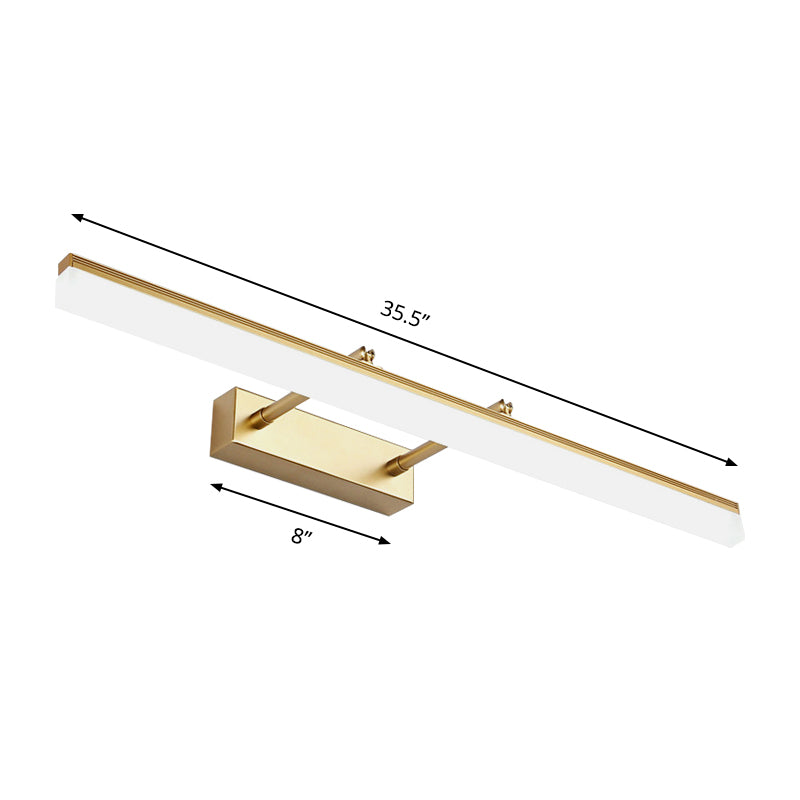 Rechteckige Wandlaterne in Gold – 16"/19,5" LED Badezimmerbeleuchtung