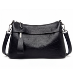 Comfortable faux leather shoulder bag – 3 compartments