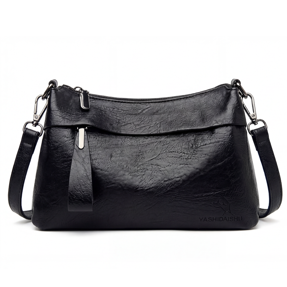 Comfortable faux leather shoulder bag – 3 compartments