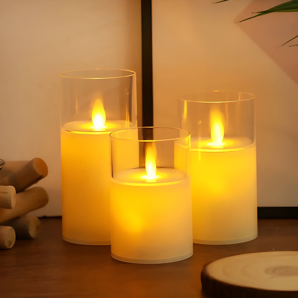Flameless 3D LED Candles in a Set | LuminaGlow
