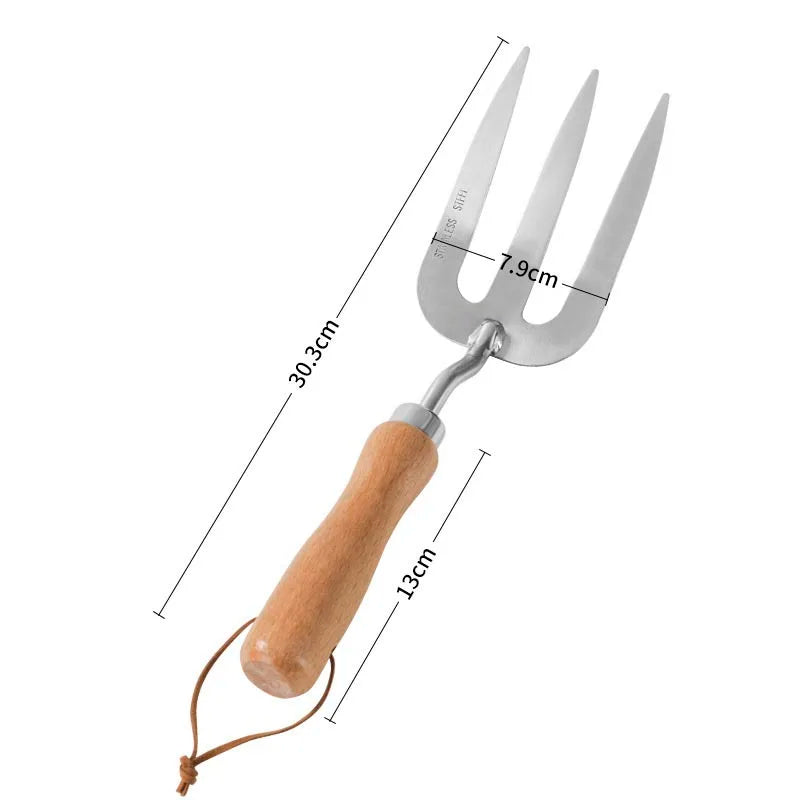 Premium 5-teiliges Gartenwerkzeug-Set | Edelstahl | Holzgriffe
