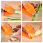 Ergonomic Harvesting Aid with Thumb Knives for Fruits and Vegetables