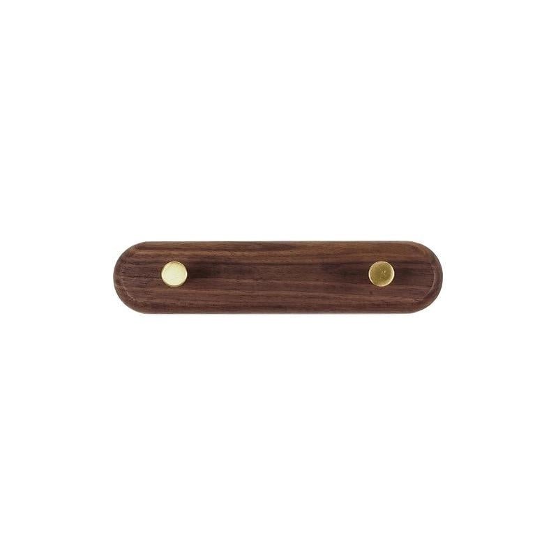 NaturaLine | Elegant Wooden Wall Coat Hook with Brass Hooks