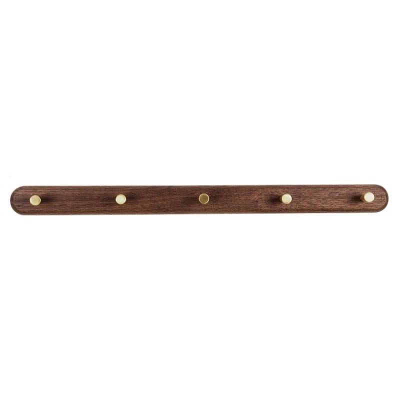NaturaLine | Elegant Wooden Wall Coat Hook with Brass Hooks