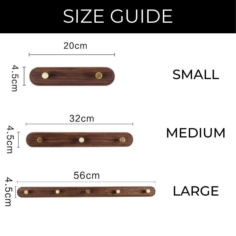 NaturaLine | Elegant Wooden Wall Coat Hook with Brass Hooks