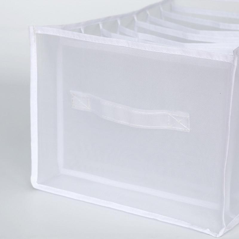 7-Fächer Kleiderschrank Organizer aus Netz für Kleidung