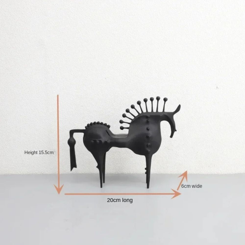 Abstrakte Metallskulptur eines Pferdes