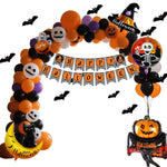 Spooky Balloon Decoration for Halloween – Black, Orange, and Purple