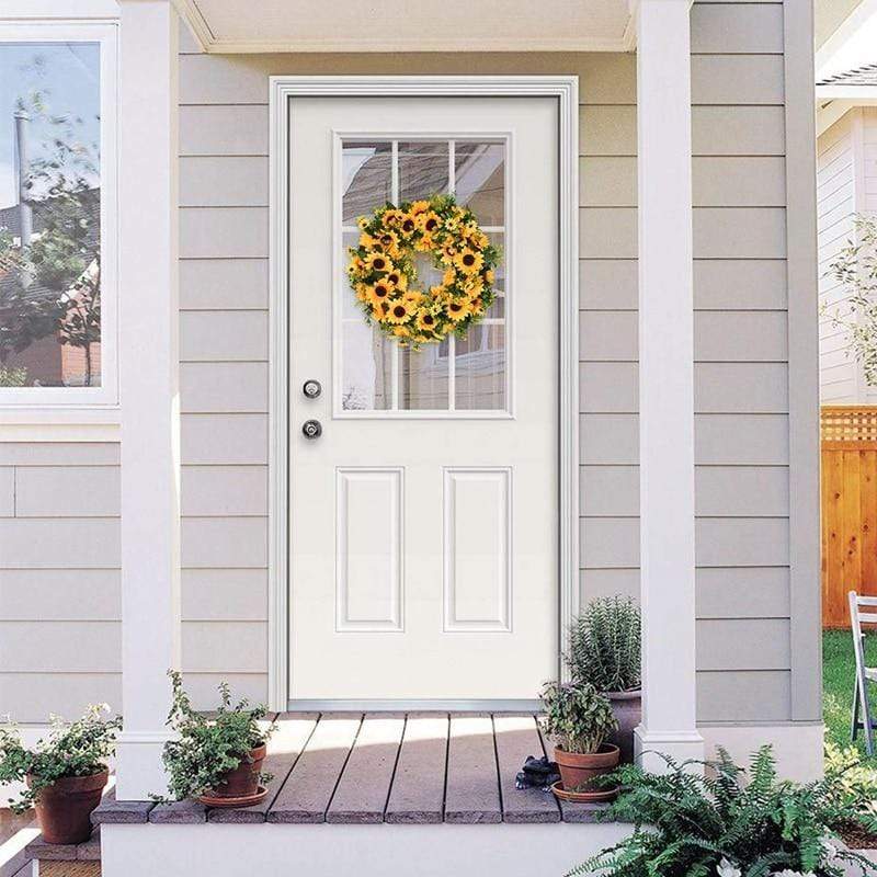Artificial Gold Sunflower Wreath - 40 cm