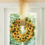 Artificial Gold Sunflower Wreath - 40 cm