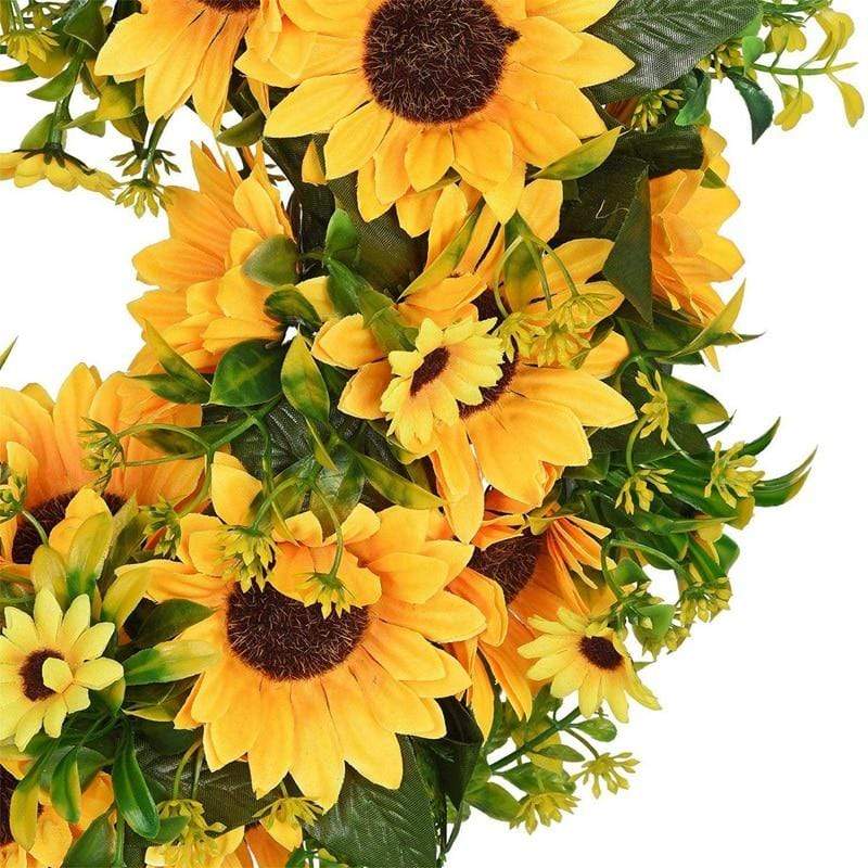 Artificial Gold Sunflower Wreath - 40 cm
