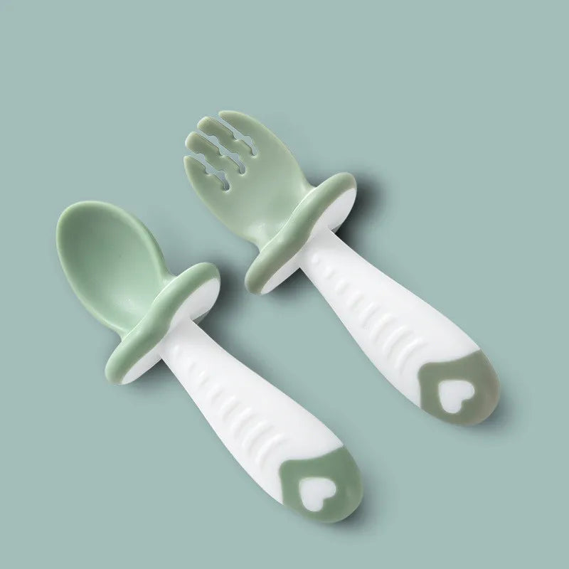 Ergonomic Silicone Cutlery Set for Toddlers – Spoon and Fork