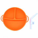Non-slip Silicone Plate for Babies with Straw – Easy Eating