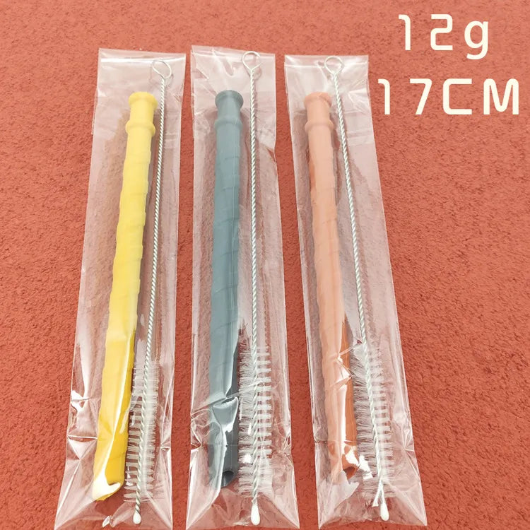 Leak-proof silicone cup with handles and straw for babies