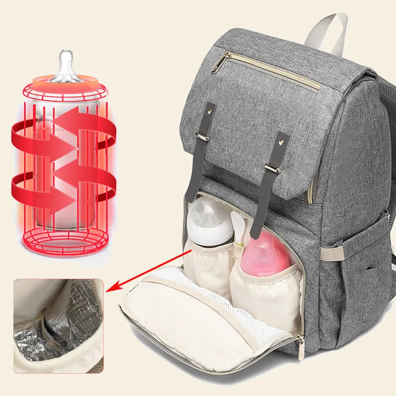 Baby Diaper Backpack with USB – Backpack for Bottle Warmer and Charging Function